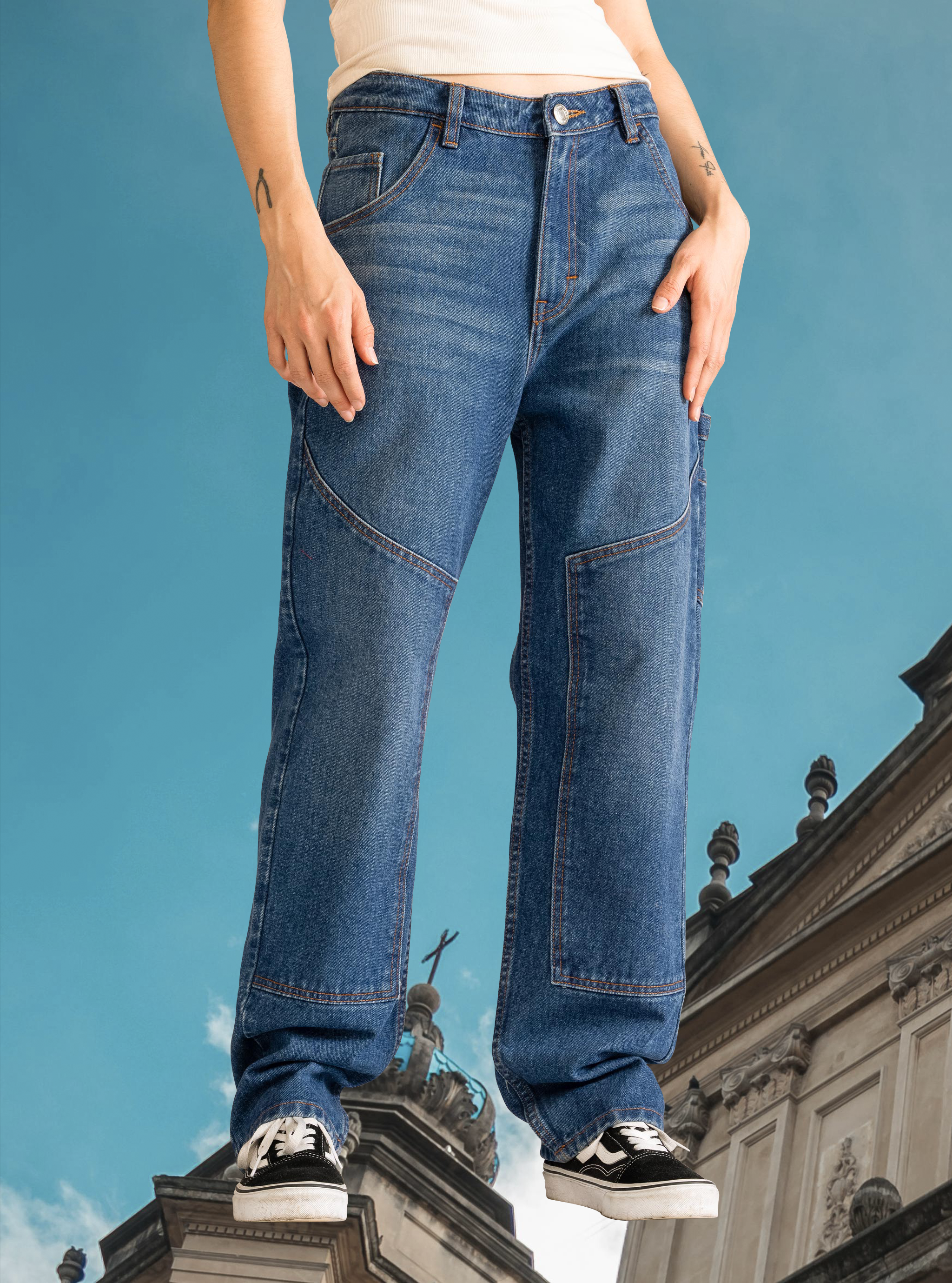 パンツ 939 blue baggy denim Dark blue baggy jeans 