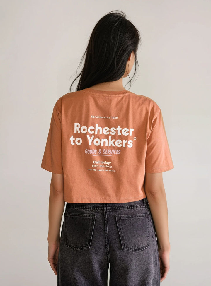Rochester Cropped T-Shirt, Brown
