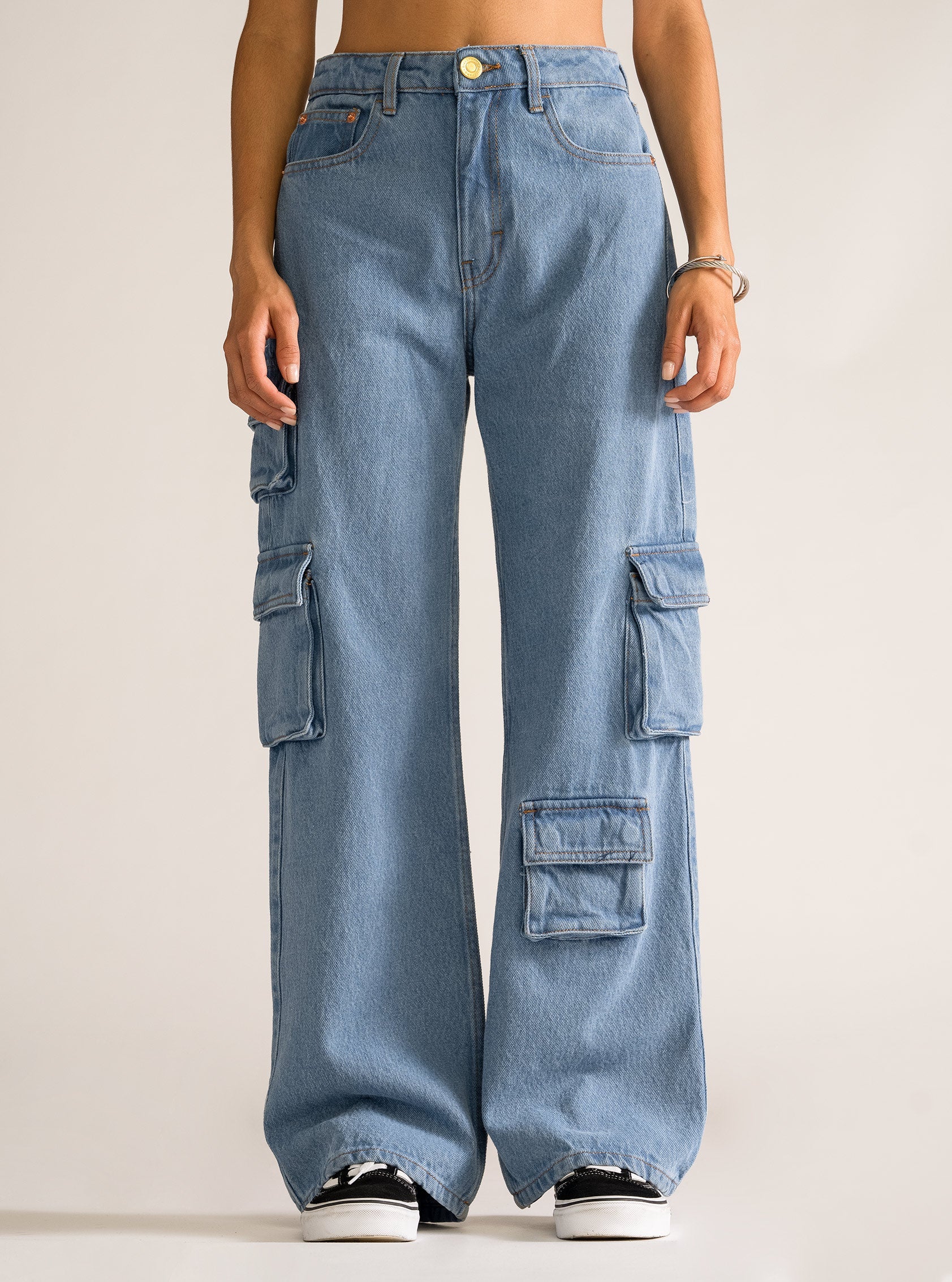 Utility Straight, Cargo Jeans, Light Blue