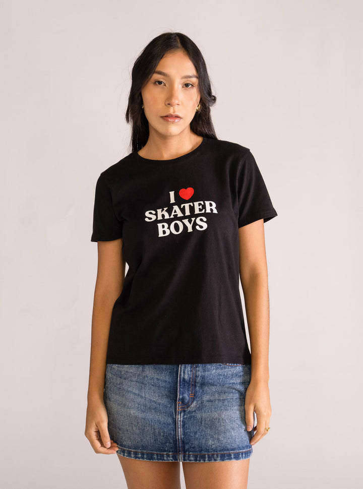 I Love Sk8ter Boys Tee, Black