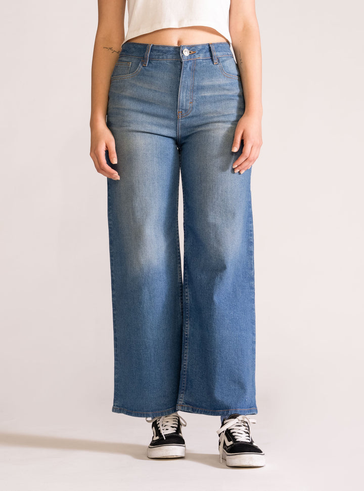 I Feel Love Wide Leg Jeans, Blue