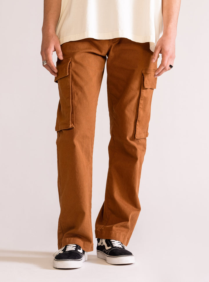 Kicked Off Cargo Pants, Brown