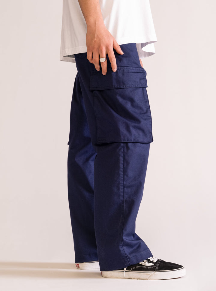 Kicked Off Cargo Pants, Navy Blue