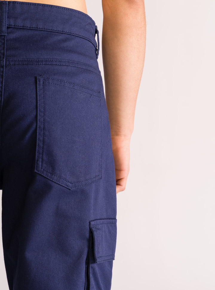 Kicked Off Cargo Pants, Navy Blue