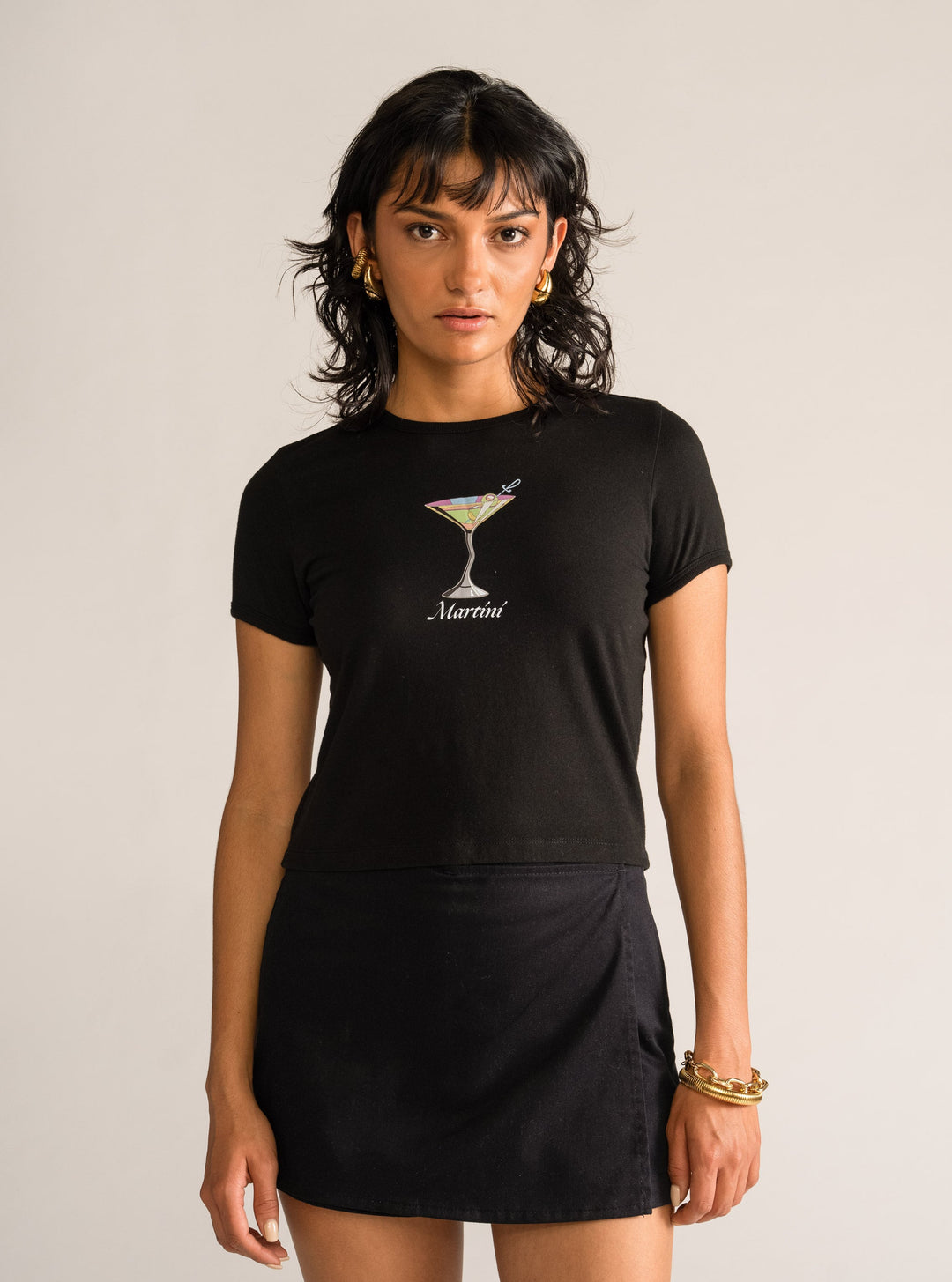 Martini For The Girlies Tee, Black