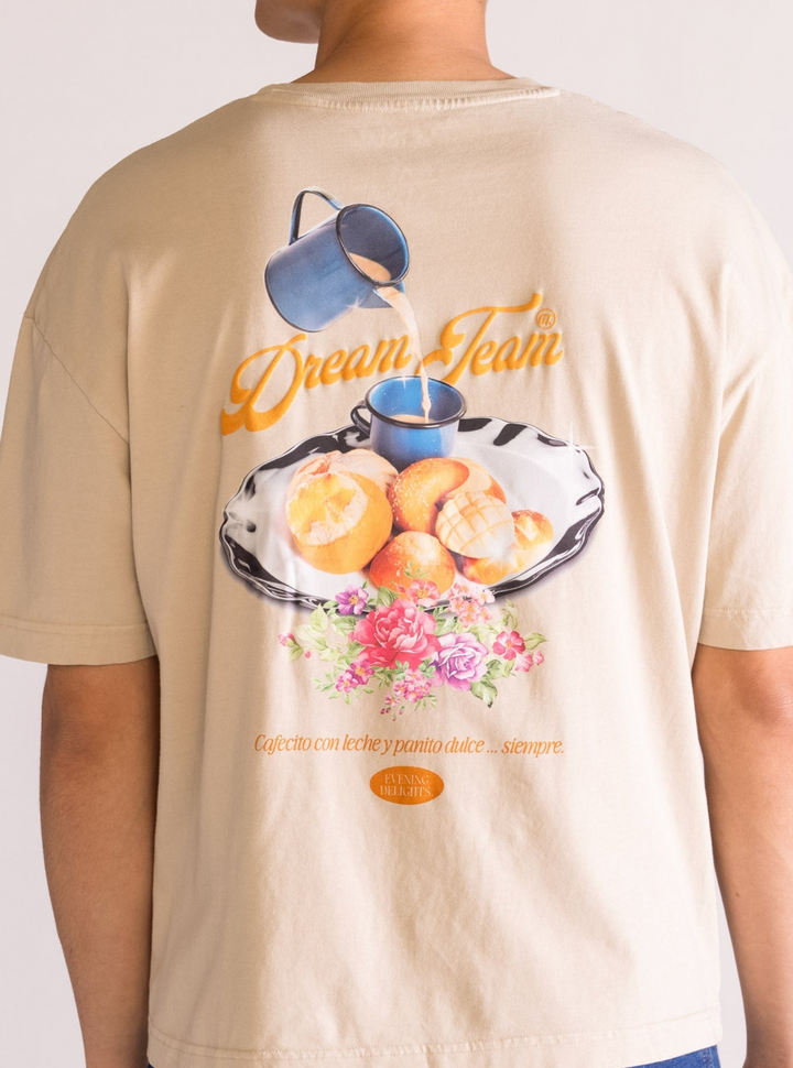 Dream Team Cafecito, Drop Crop T-Shirt, Kaky