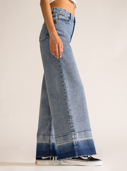 Into The Void Wide Leg Jeans, Sky Blue