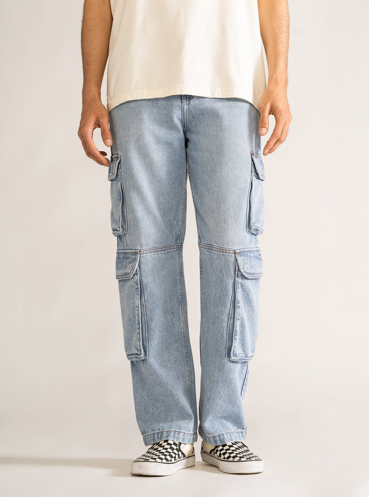 Tuning Cargo Jeans, Sky Blue