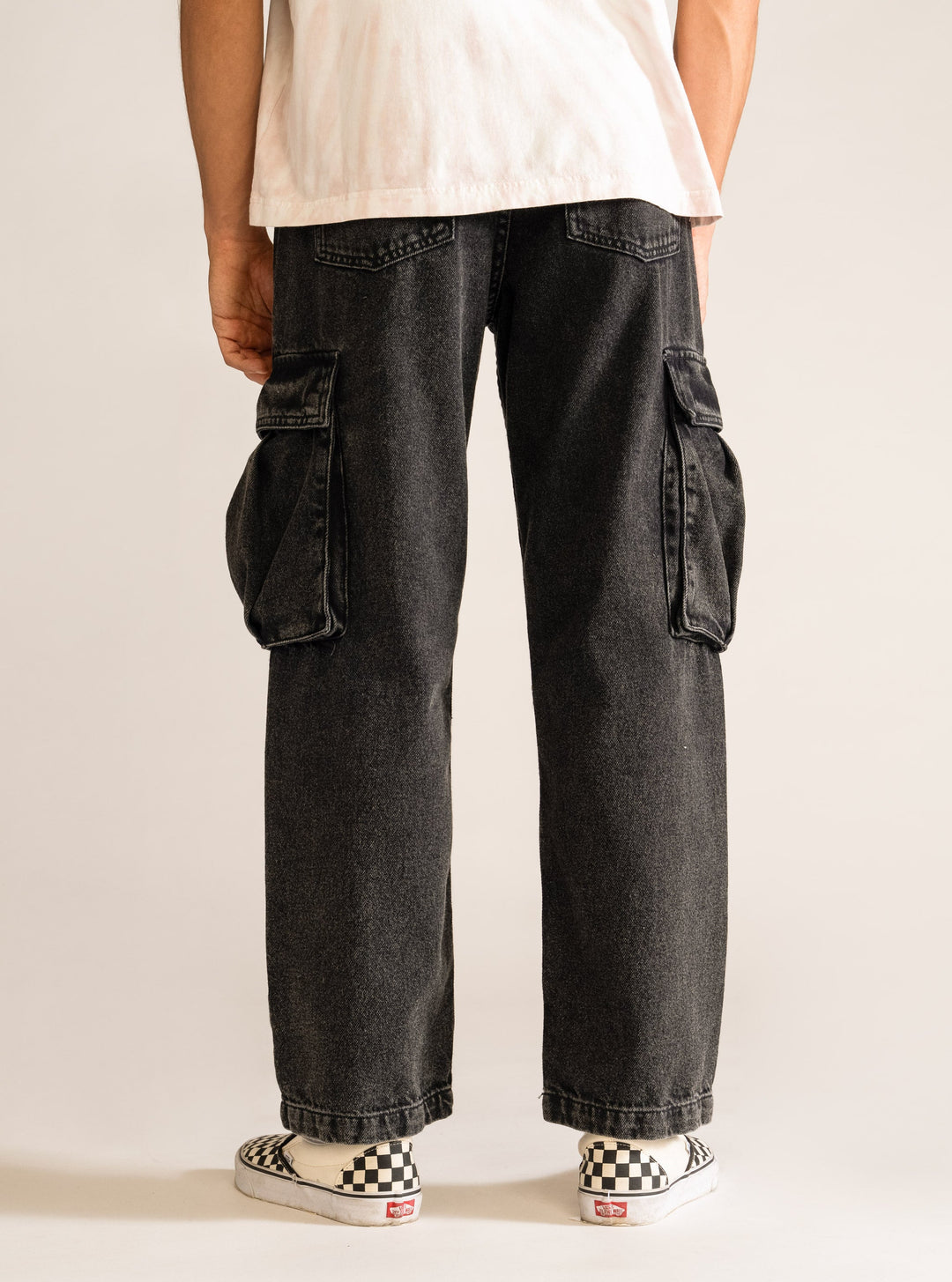 Taking Over Me Cargo Jeans, Black